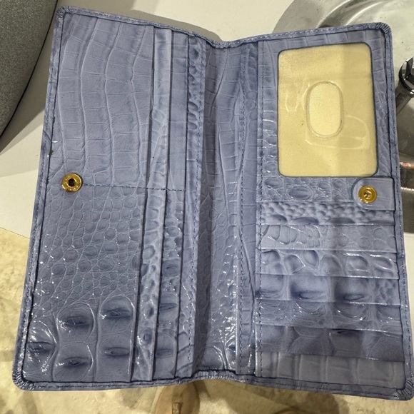 Brahmin 2 piece set periwinkle Embossed Leather Clutch Set - Picture 6 of 7